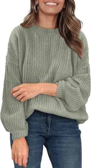 PRETTYGARDEN Women's Fashion Sweater Long Sleeve Casual Ribbed Knit Winter Clothes Pullover Sweaters Blouse Top