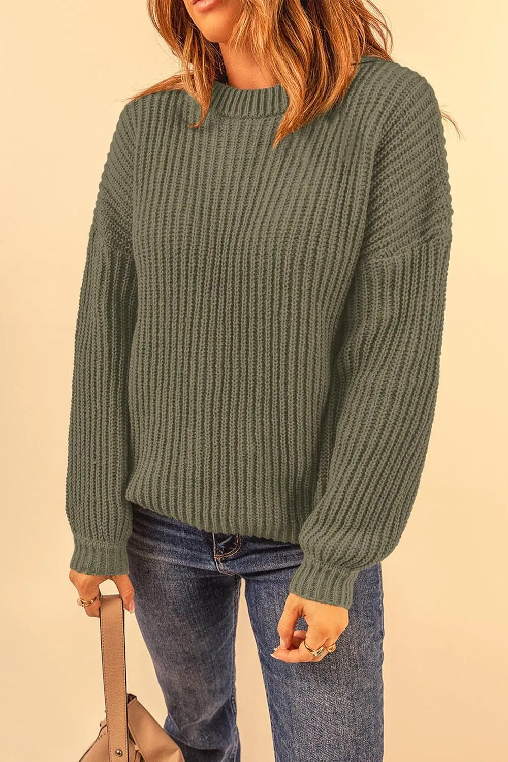 PRETTYGARDEN Women's Fashion Sweater Long Sleeve Casual Ribbed Knit Winter Clothes Pullover Sweaters Blouse Top