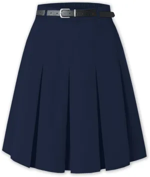 SANGTREE Girls Women's Pleated Skirt, Elastic Waist Uniform Skirt Plus Size, 2 Years - US 4XL