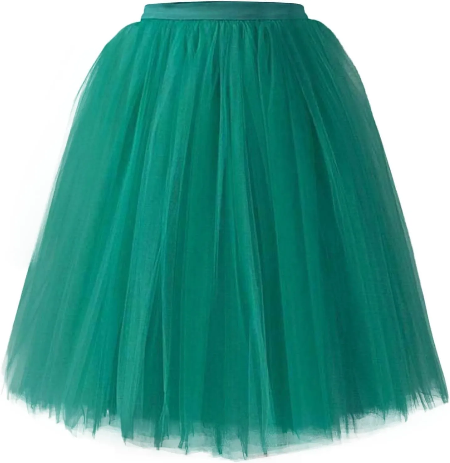 Skirts for Women 2025 Trendy Solid Mesh Skirt Knee Length Pleated Skirt Prom Party Performance Midi Skirt Fairy Skirt