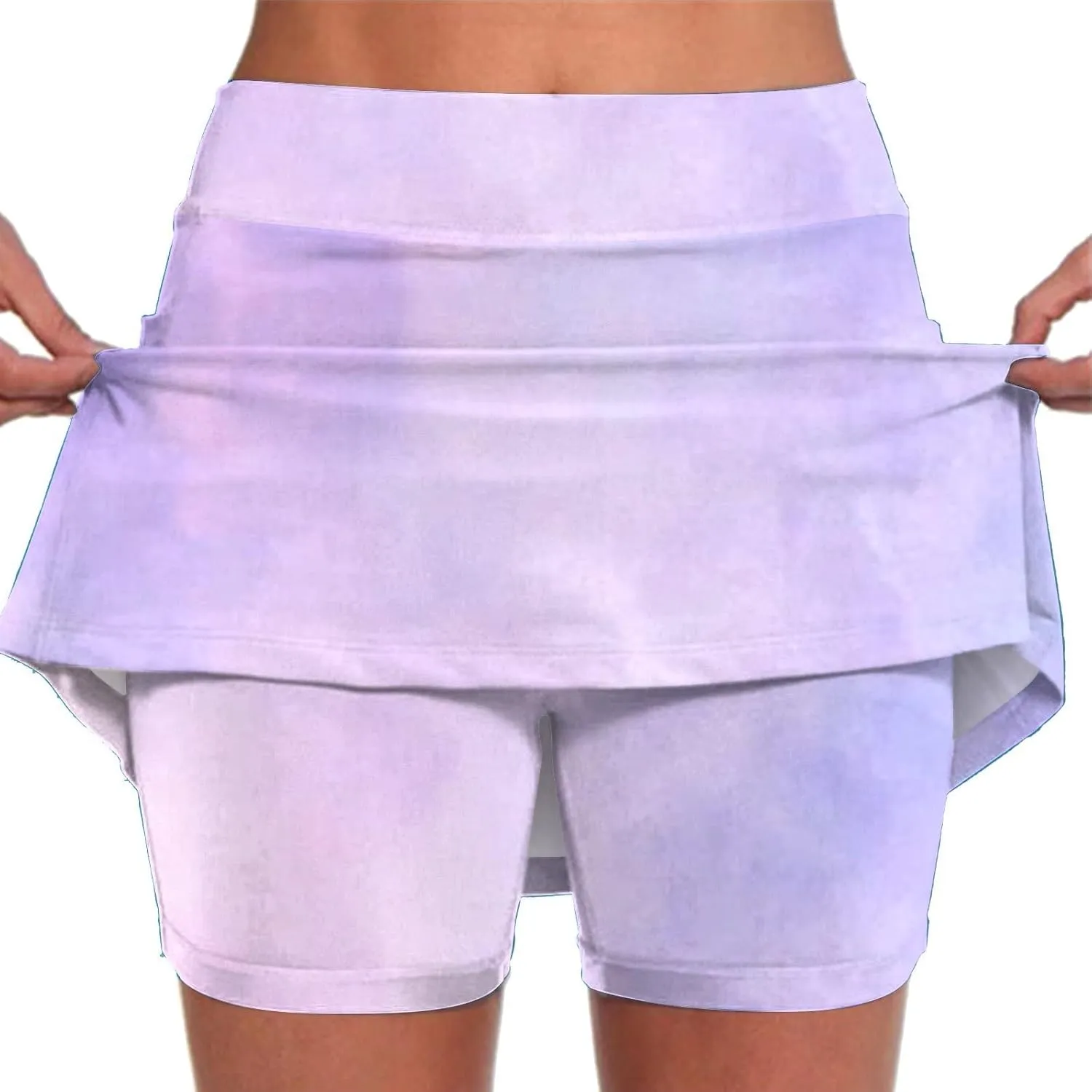 Skorts for Women Dressy High Waist Soft Lightweight Casual Tummy Control Skirt Plus Size Tennis Skirt with Pockets