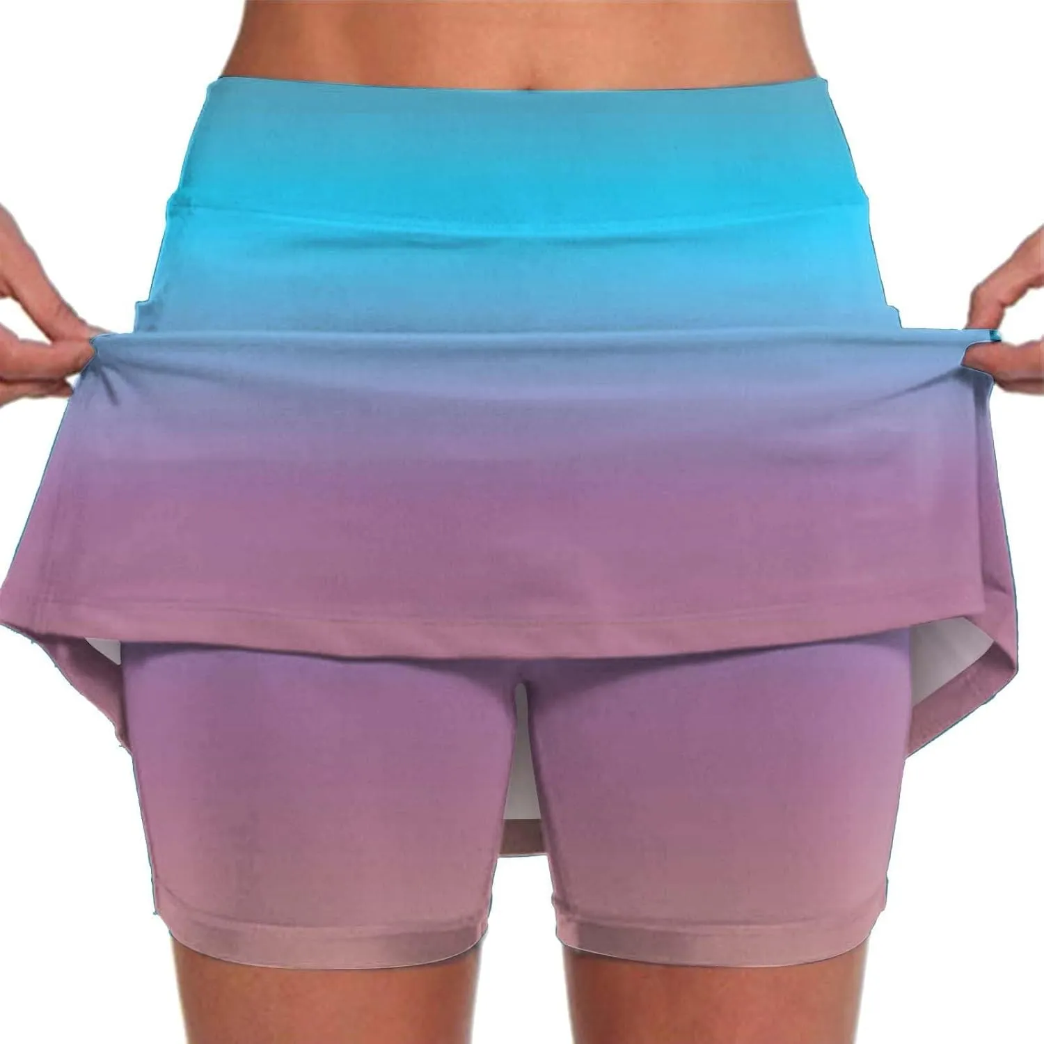 Skorts Skirts for Women Dressy High Waist Tummy Control Skirts Sports Workout Casual Loose Clothes with Pockets