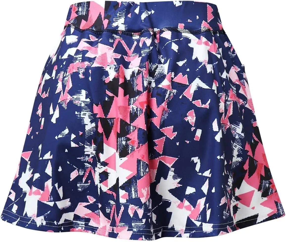 Sports Inner Elastic Tennis Skirts with Pockets Women Shorts Skorts Skirt Mesh Skirt (Blue, XL)