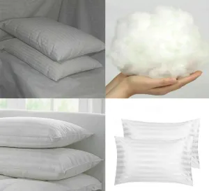Stripe Pillow Hotel Quality Pair Egyptian Soft Hollowfiber Filling