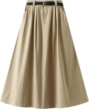 Summer Pleated Skirt Female High Waist Skirt for Women