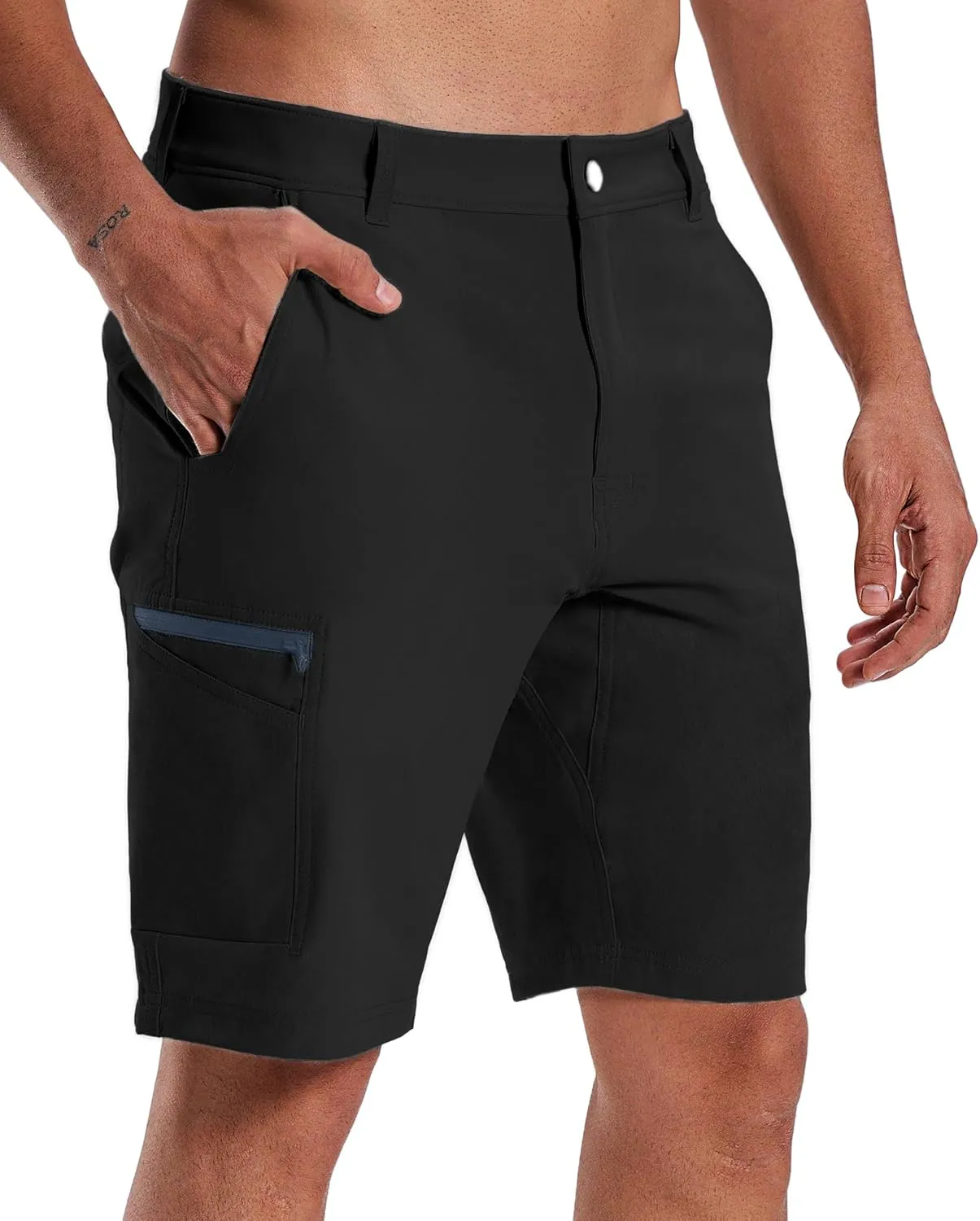 Susclude Men's Casual Shorts Stretch Golf Shorts 10" Quick Dry Summer Fishing Hiking Work Shorts with 6 Pockets
