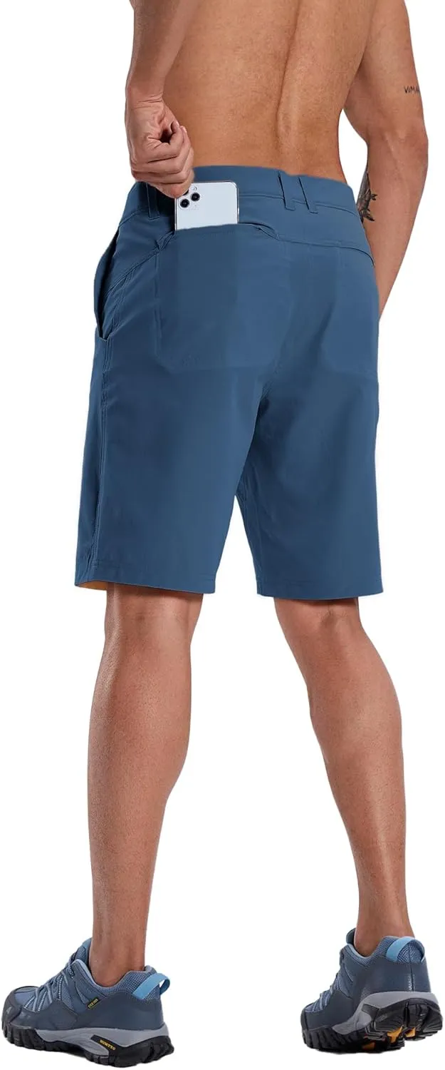 Susclude Men's Casual Shorts Stretch Golf Shorts 10" Quick Dry Summer Fishing Hiking Work Shorts with 6 Pockets