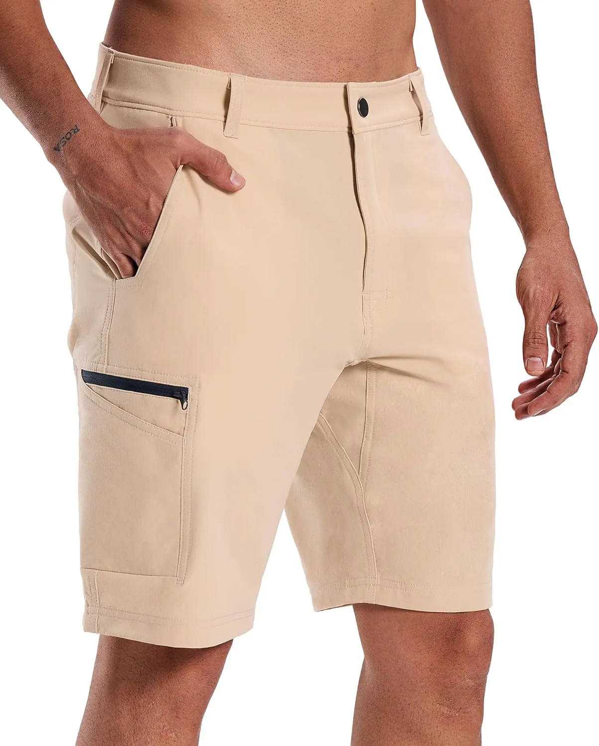 Susclude Men's Casual Shorts Stretch Golf Shorts 10" Quick Dry Summer Fishing Hiking Work Shorts with 6 Pockets