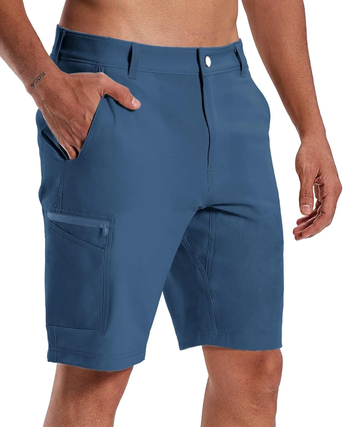 Susclude Men's Casual Shorts Stretch Golf Shorts 10" Quick Dry Summer Fishing Hiking Work Shorts with 6 Pockets