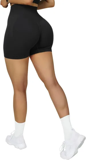 SUUKSESS Women Seamless Booty Shorts Butt Lifting High Waisted Workout Shorts