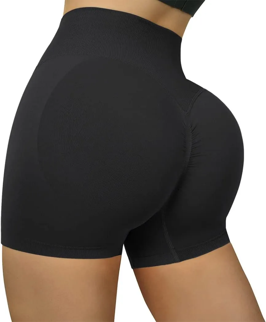 SUUKSESS Women Seamless Booty Shorts Butt Lifting High Waisted Workout Shorts