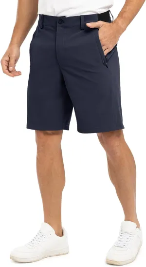TBMPOY Men's 9" Golf Shorts Quick Dry Casual Shorts Dress Shorts Flat Front Stretch Lightweight for Work Business Travel