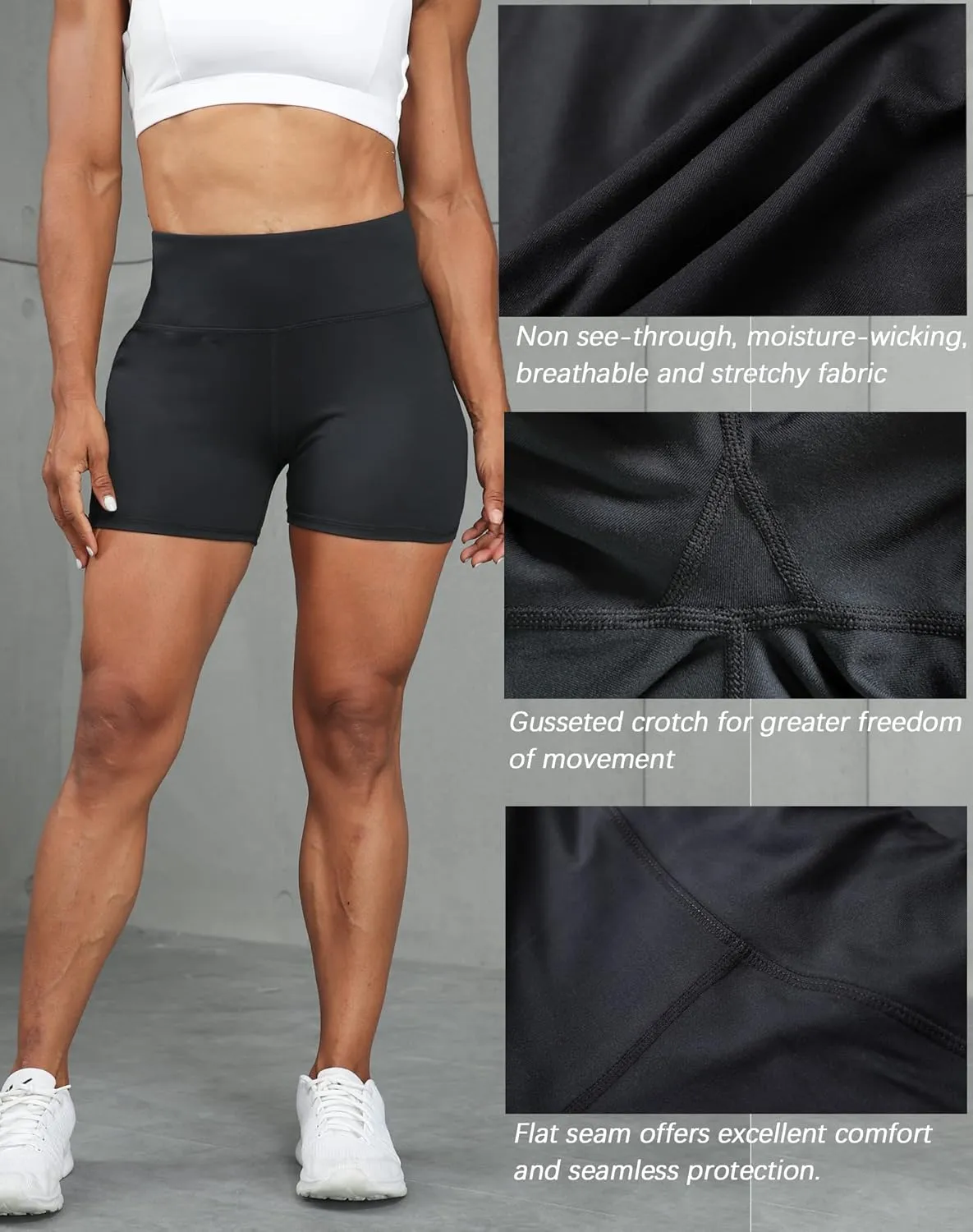 TELALEO 5 Pack 3"/5" Womens Volleyball Shorts Spandex Compression Shorts Workout Performance High Waist Yoga Biker Shorts