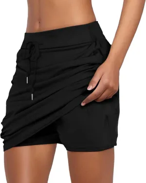 Tennis Skirts for Women Short Athletic Drawstring Skorts Built in Shorts with Pockets Sports Skirt Thanksgiving