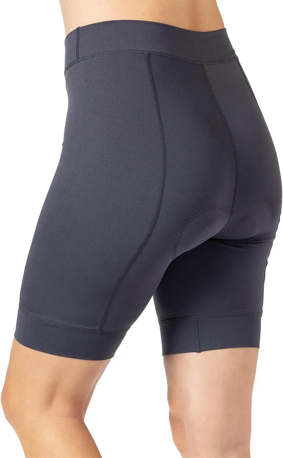 Terry Bike Shorts Women Padded, Actif Cycling Shorts for Women Padded 8" Inseam Moisture Wicking Spin Shorts Women