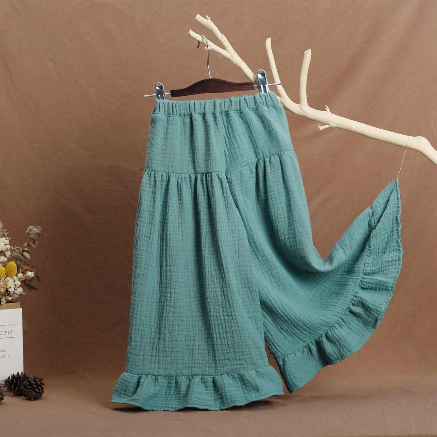 Toddler Cotton Wide Leg High-Waist Casual Palazzo Summer Pants Baby Long Soft Cotton Harem Pants