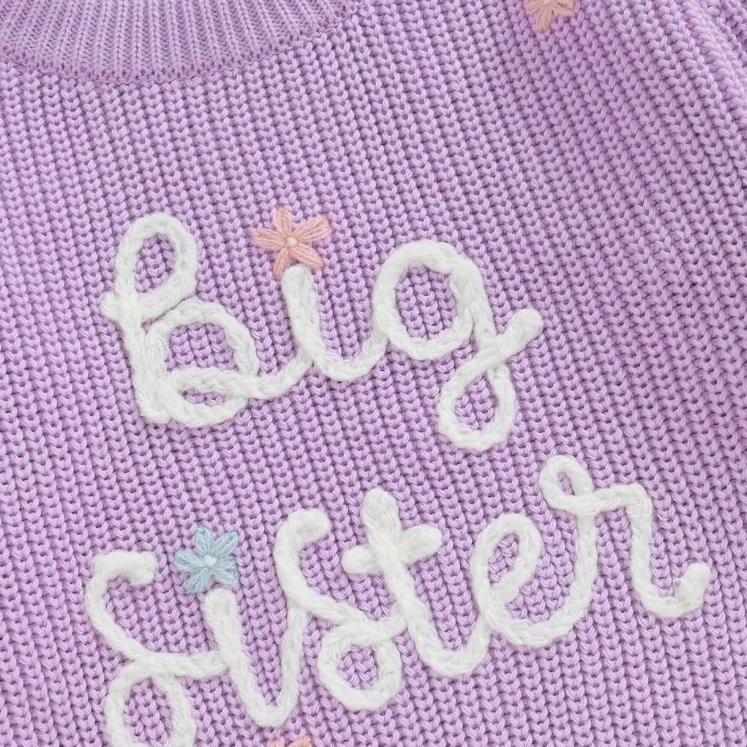 Toddler Infant Baby Girl Knit Sweater Big Sister Little Sister Matching Outfits Long Sleeve Pullover Sweatshirt
