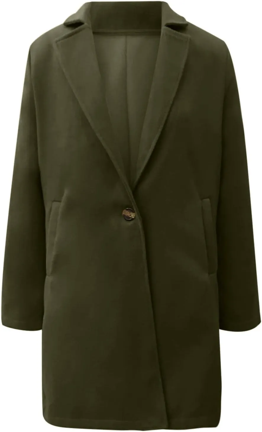 Trench Coats for Women, Mid Long Windproof Coat Single Breasted Winter Slim Fit Jacket Solid Windbreaker Outerwear