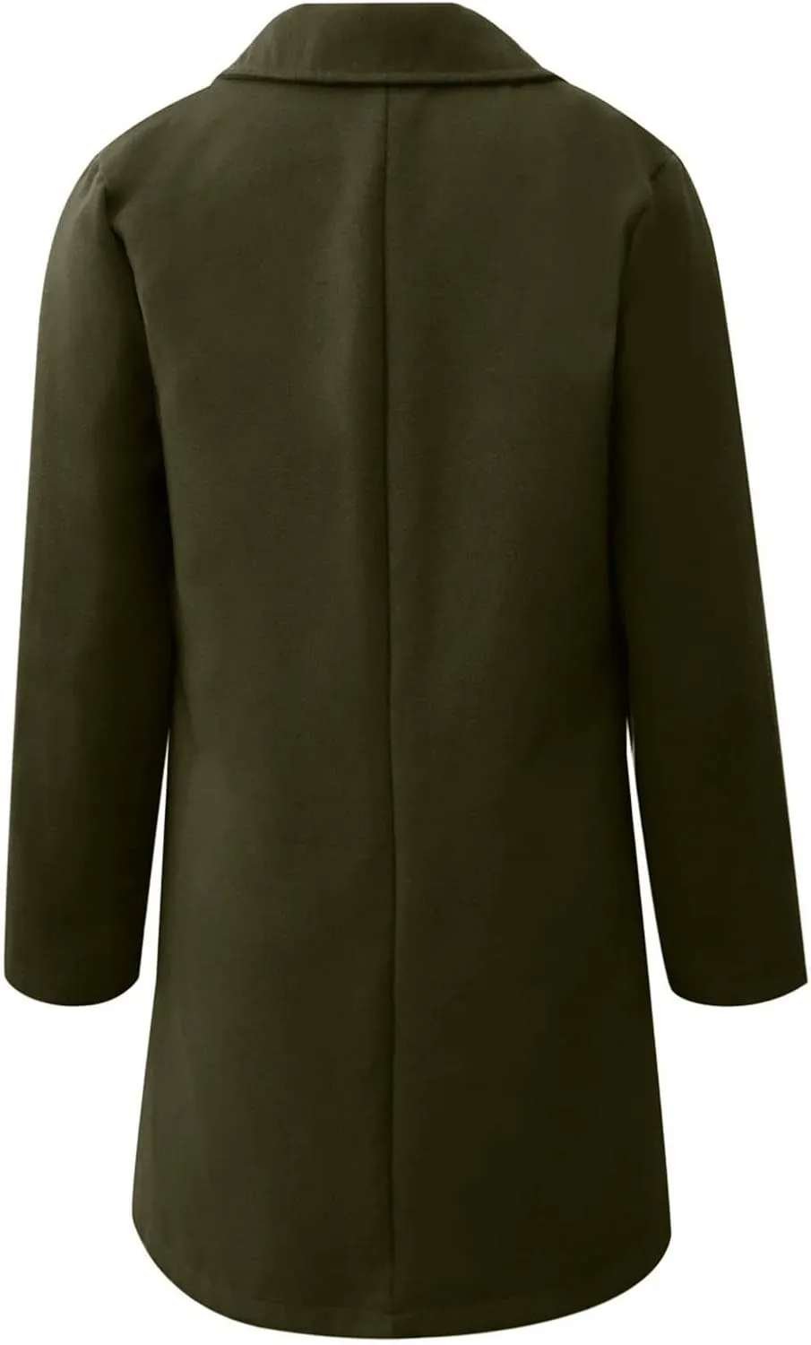Trench Coats for Women, Mid Long Windproof Coat Single Breasted Winter Slim Fit Jacket Solid Windbreaker Outerwear