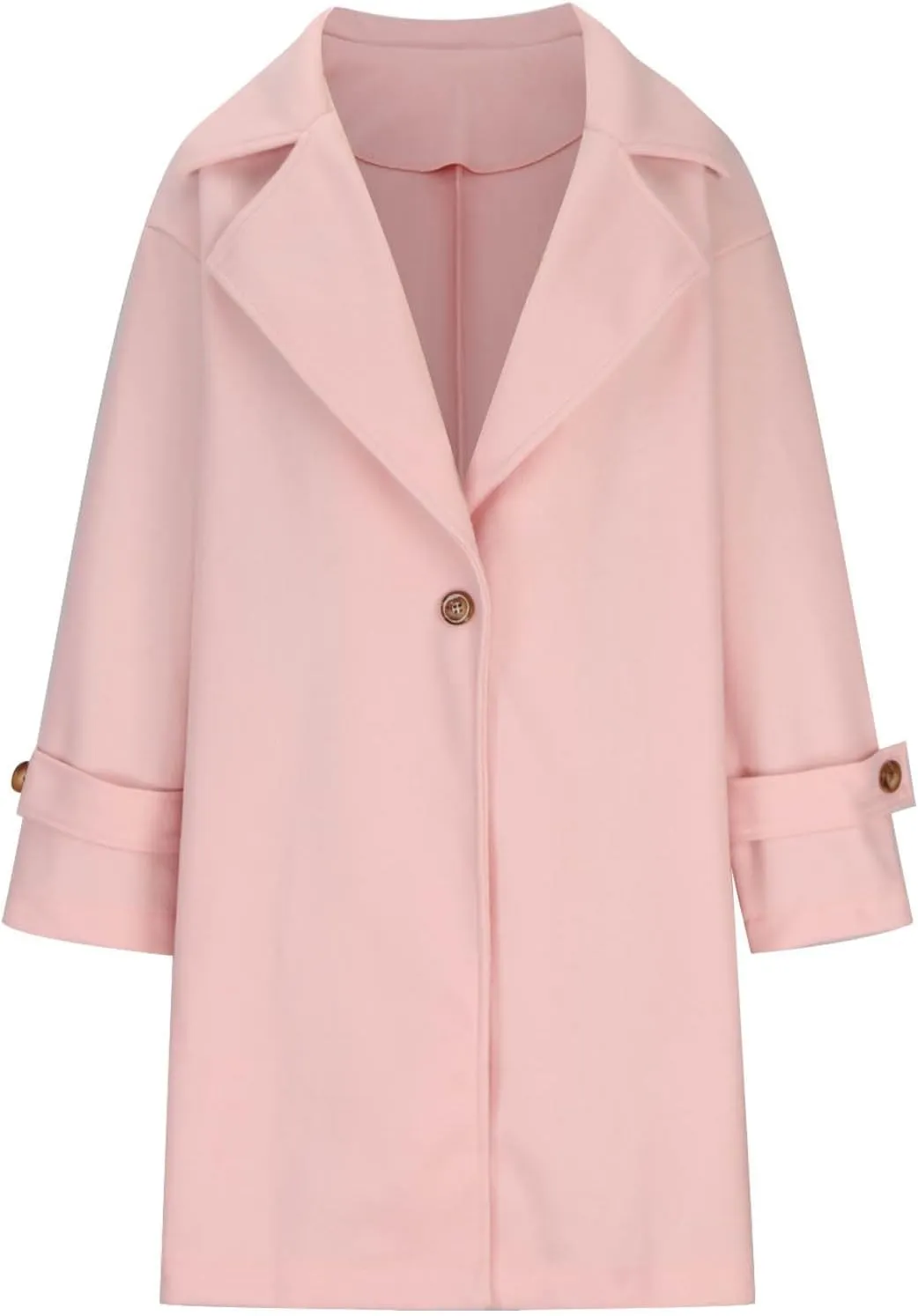 Trench Coats for Women Open Front Coatigan Pea Coat Long Sleeve Lapel Collared Wool Winter Coat Ovecoats