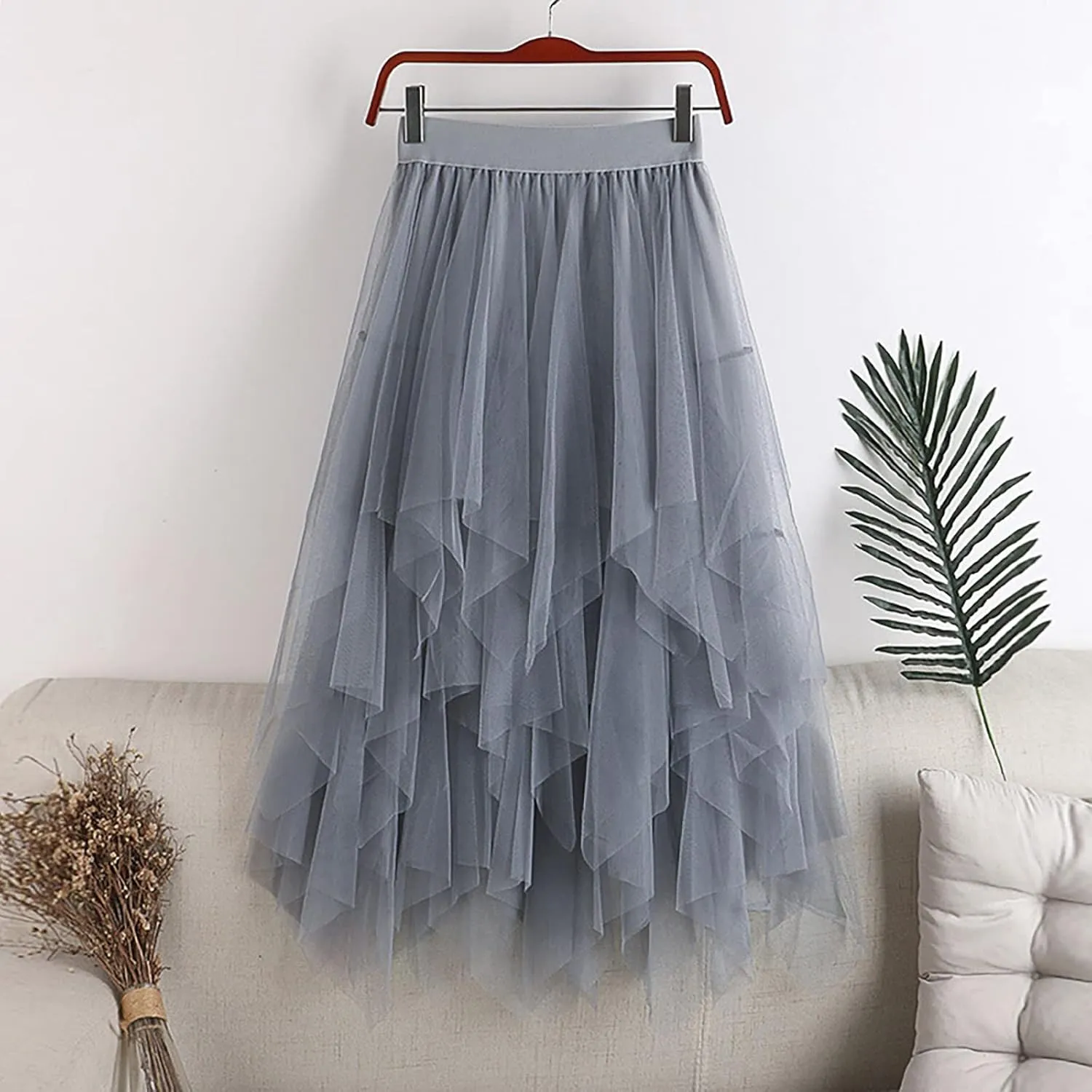 Tulle Skirts for Women High Waisted Tiered A Line Mesh Tutu Skirt Summer Loose Midi Fairy Skirt Festival Party Clubwear 2024