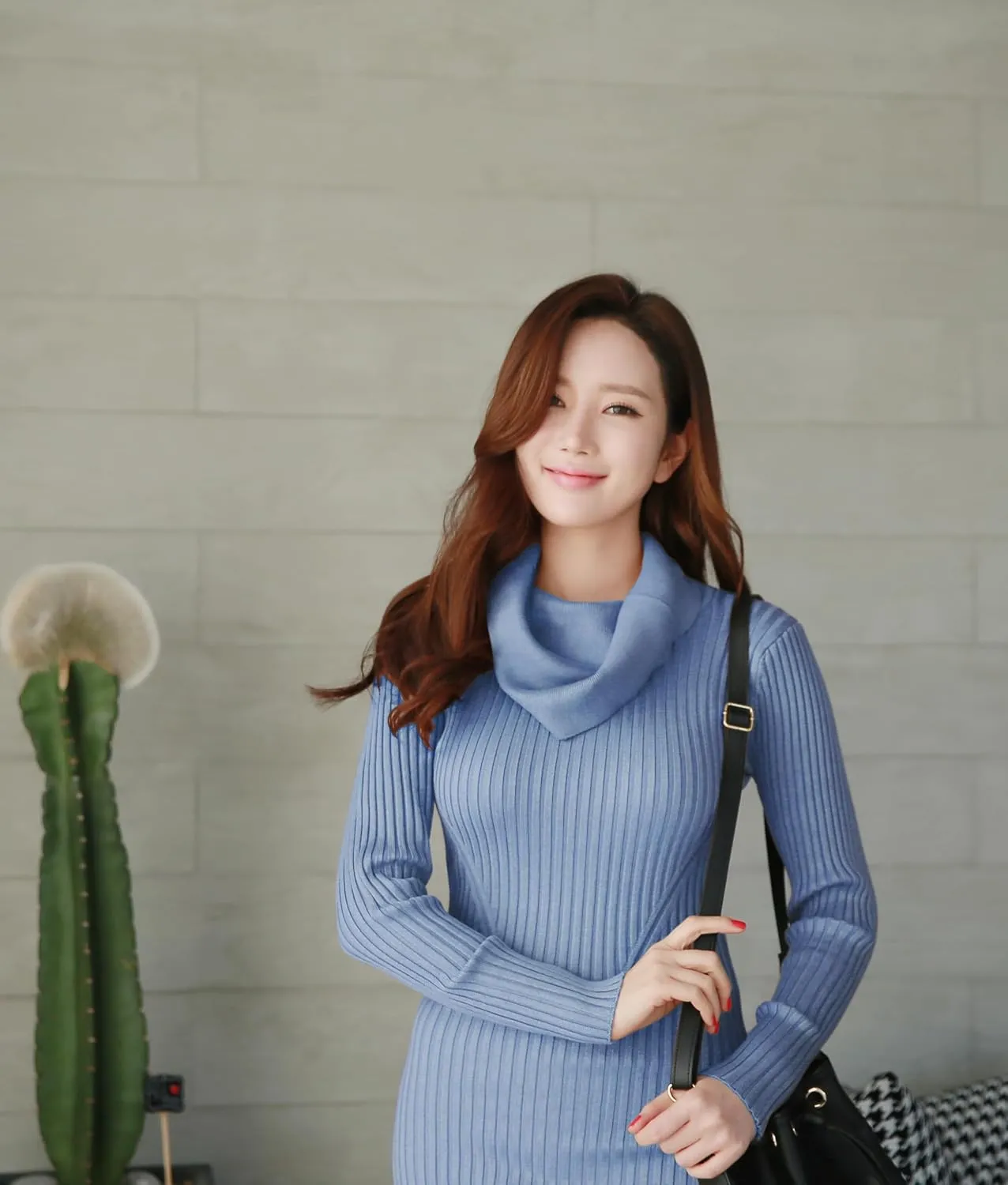 v28 Womens Stretchable Cowl Neck Knit Long Sleeve Slim Fit Bodycon Sexy Sweater