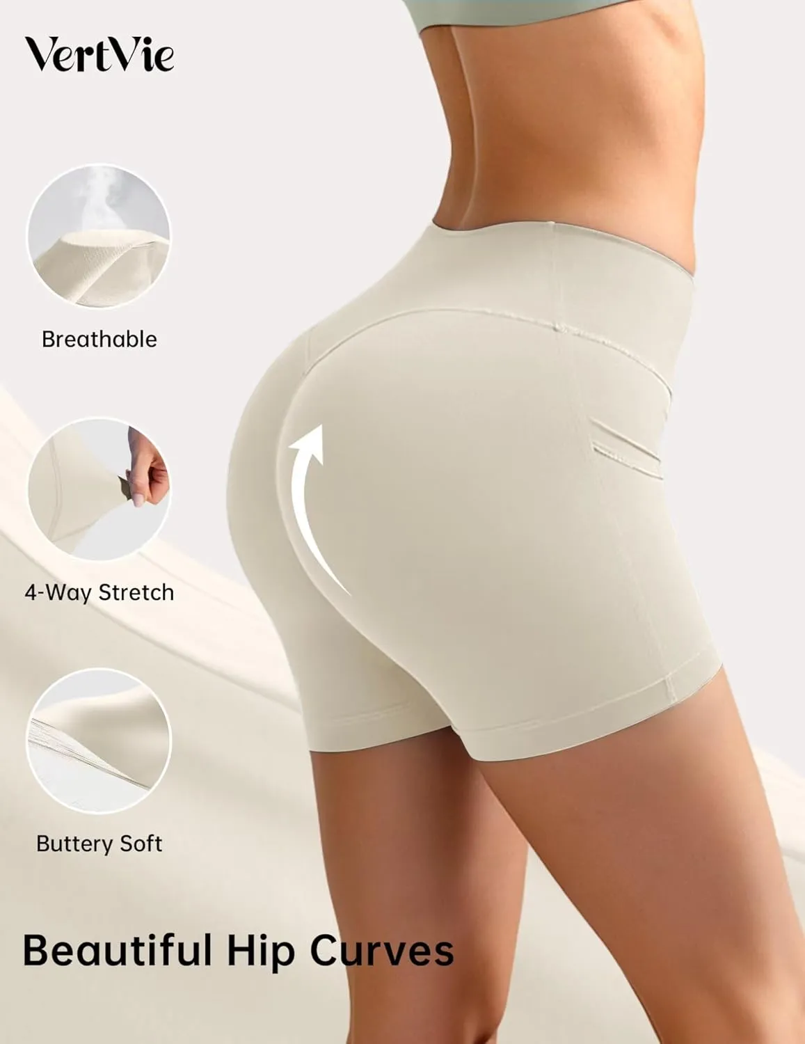 Vertvie Gym Shorts Women 3"/ 9" Crossover Biker Shorts High Waisted Spandex Workout Yoga Volleyball Booty Shorts with Pockets