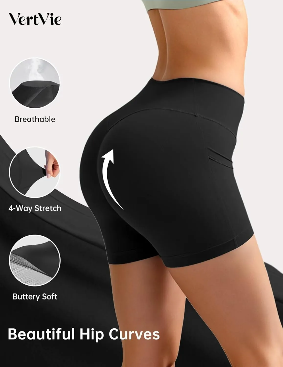 Vertvie Gym Shorts Women 3"/ 9" Crossover Biker Shorts High Waisted Spandex Workout Yoga Volleyball Booty Shorts with Pockets