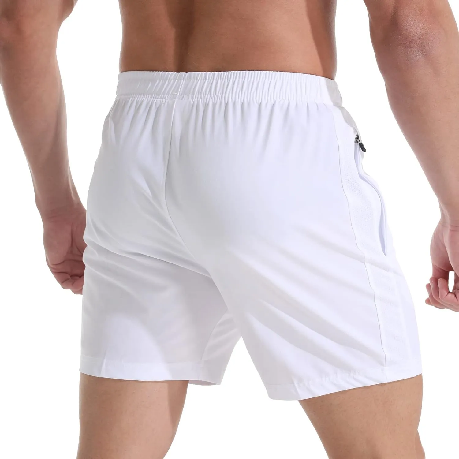 VPOS Gym Shorts for Men 5 Inch - Lightweight Mens Athletic Shorts Quick Dry Workout Running Shorts with Zipper Pockets