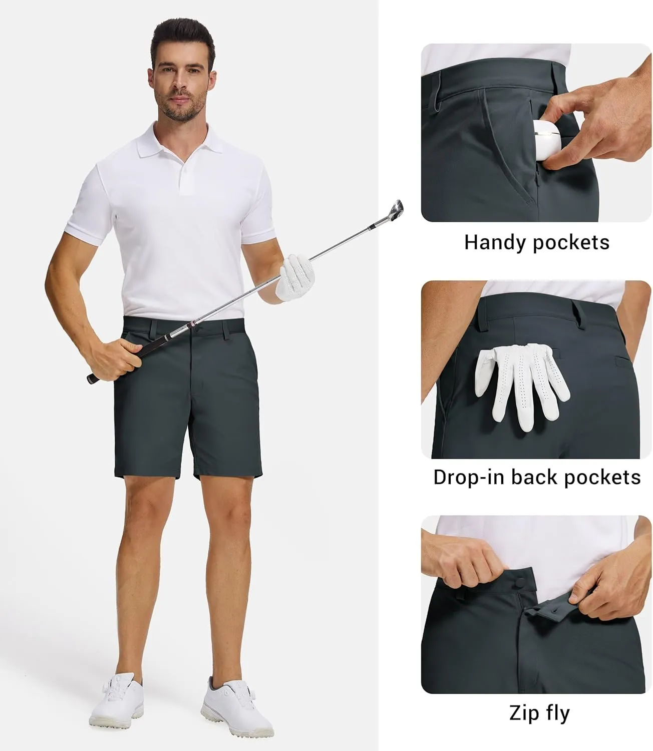 Willit Men's Golf Shorts Stretch Work Dress Shorts Quick Dry Athletic Casual Shorts with Pockets 7"/ 9"/11''