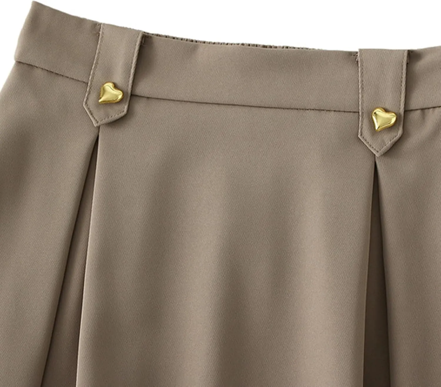 Women Fashion Casual Mid Length Suit Skirt A Line High Waisted Pleated Skirt Daily Long Leather Skirts for Women