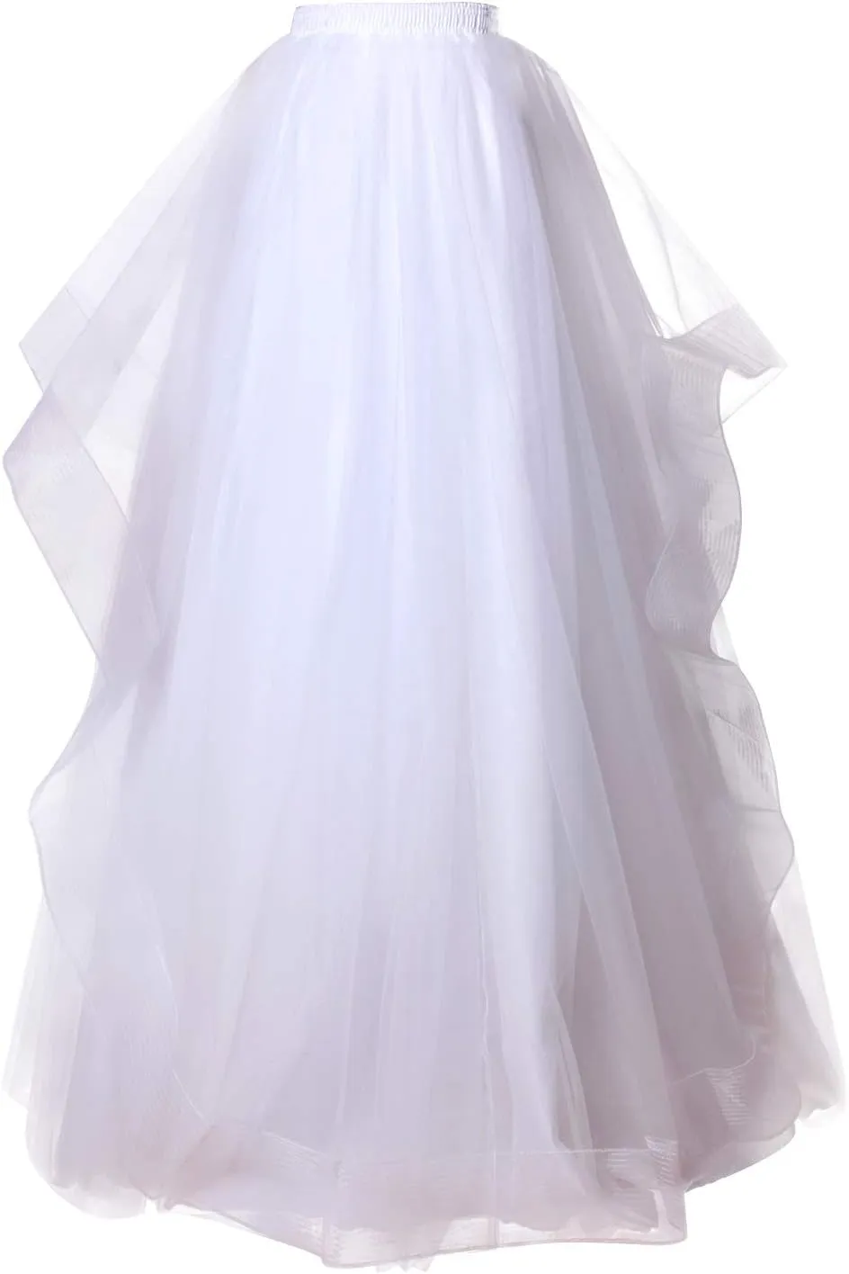 Women Maxi Long Tulle Skirt A Line Horsehair Tiered Floor Length Plus Size High Waisted Tutu for Wedding Bridal Party