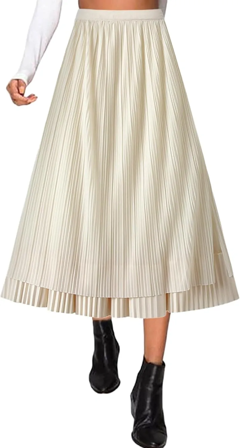 Women Mid Length Skirt Dance Party A Line High Waisted Reversible Tulle Skirt Holiday Party Costume Waistband for