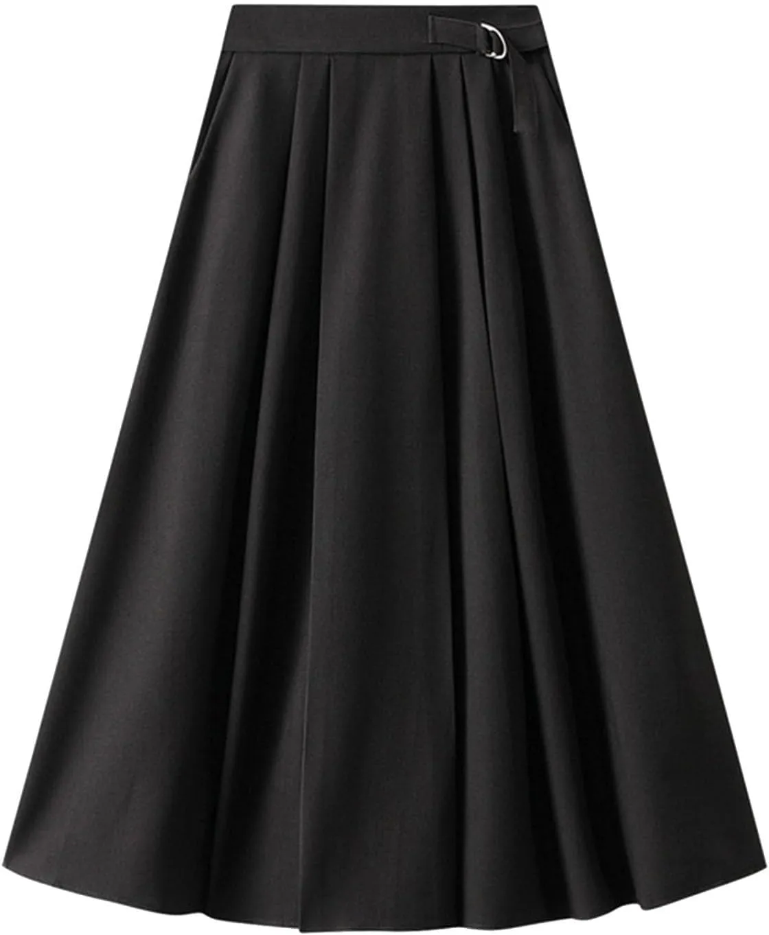 Women Mid Length Suit Skirt A Line High Waisted Pleated Skirt Daily Costume Half Suit Jean Skirts for Teen Girls