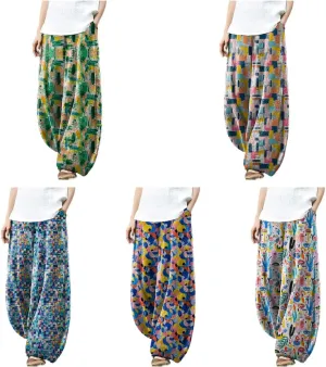 Womens Beach Pants Lounge Breathable Palazzo Pants with Pockets Flowy Pants Fashion Beach Clothes for Women