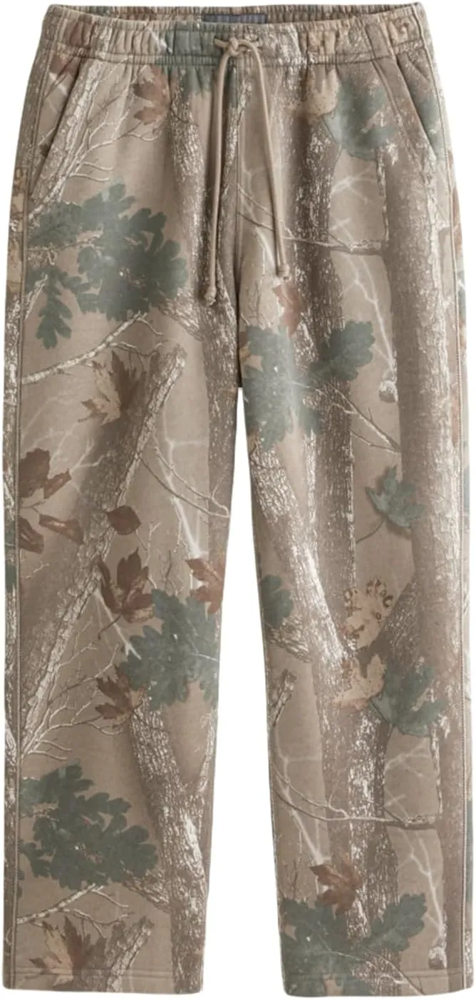 Womens Camo Pants Casual Elastic Waist Wide Leg Pants Lightweight Baggy Sweatpants with Pocket