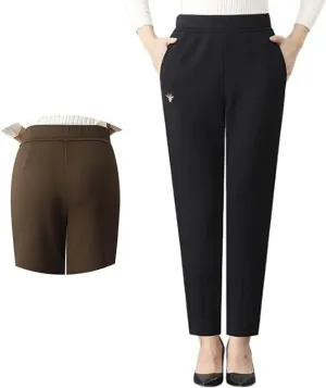 Women's Casual High Waist Modern Fit Pants, Elastic Women's Casual Sports Pants Harem Pants