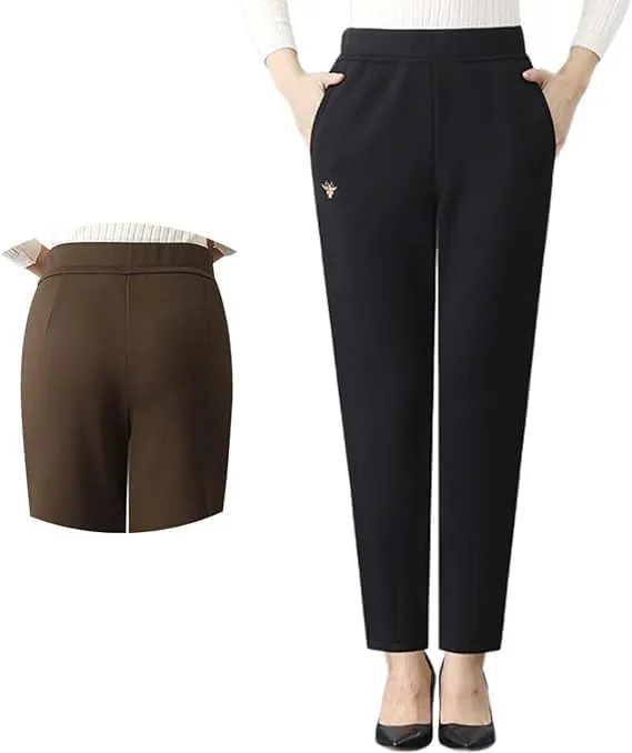 Women's Casual High Waist Modern Fit Pants, Elastic Women's Casual Sports Pants Harem Pants