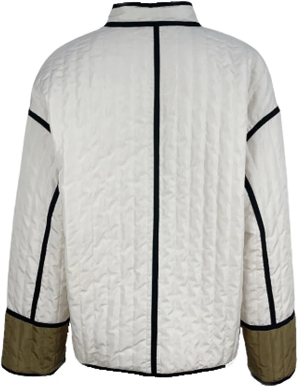 Womens Casual Quilted Jacket Winter Lightweight Color Block Padded Coat Y2k Long Sleeve Cropped Cotton Jackets