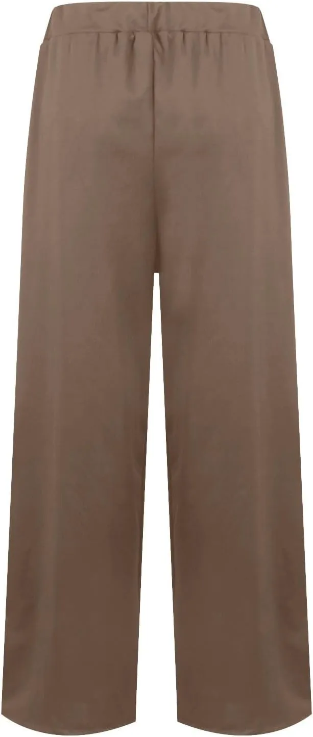 Women's Cotton Linen Summer Casual Flowy Pant Trousers High Waist Stretchy Straight Plus Size Pant