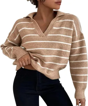 Women's Crewneck Long Sleeve Sweaters Loose Large Size Thick Knitted Sweater Bottom Loose Casual Fall Fashion