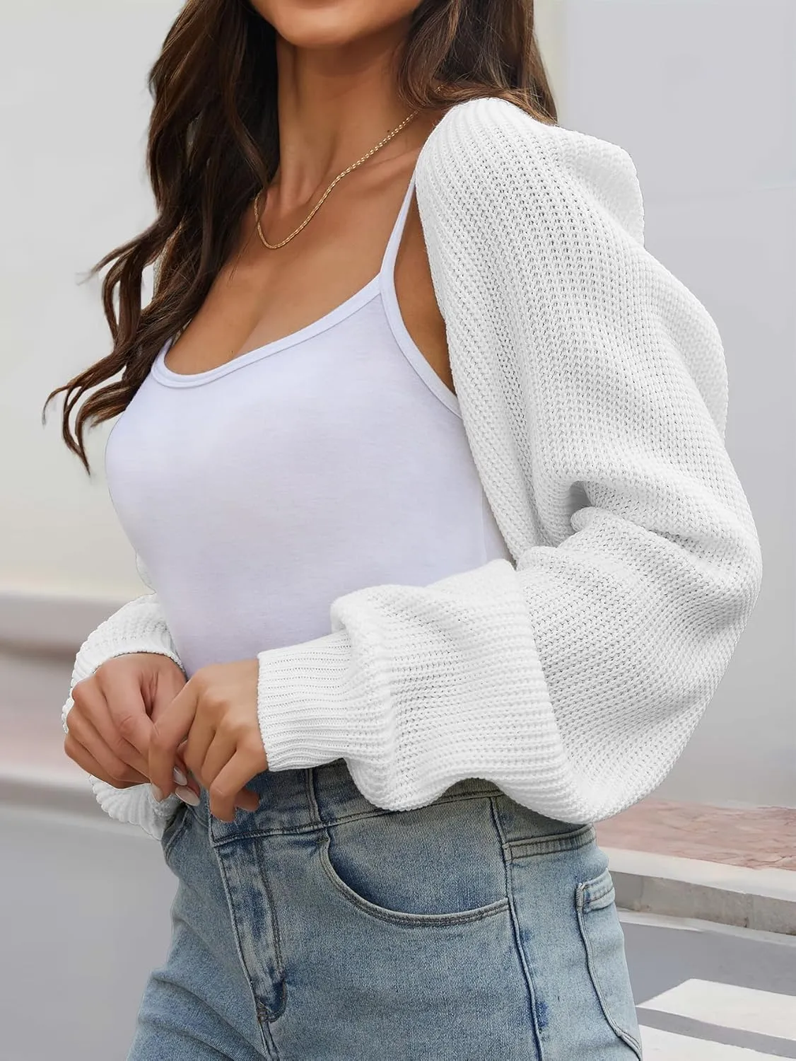 Women's Cropped Cardigan Bolero Shrug Sweater 2025