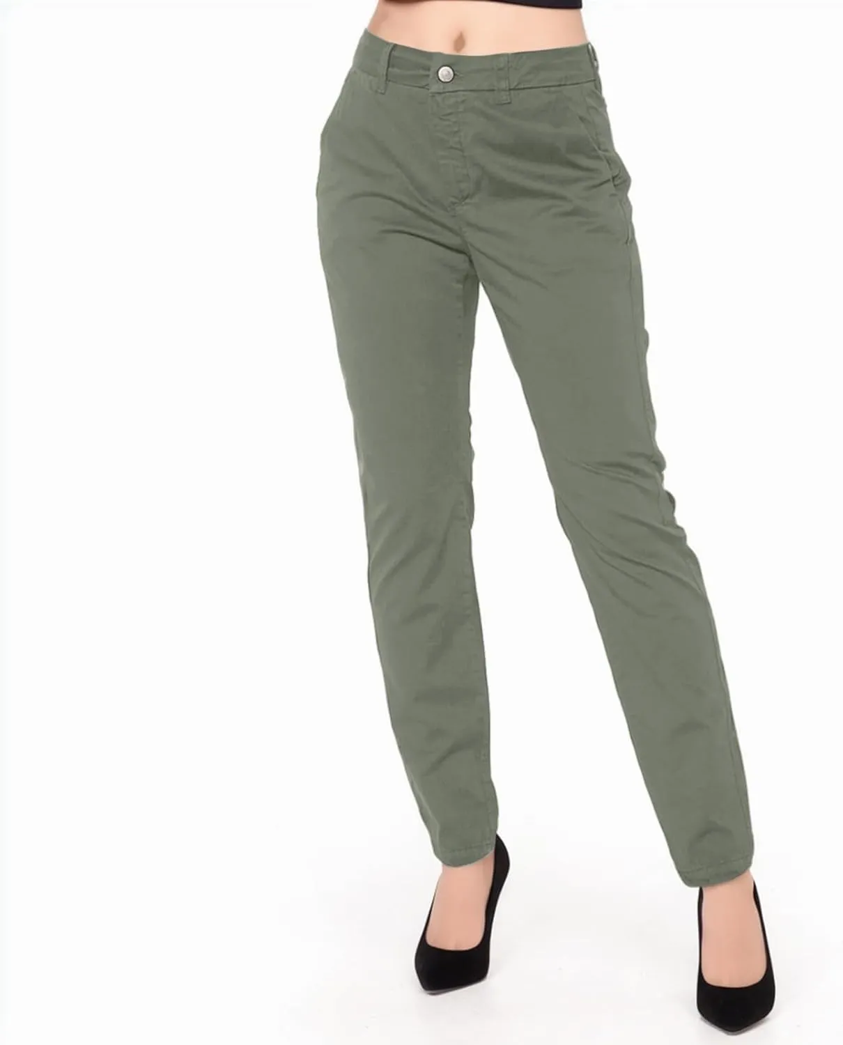 Womens Elegant Casual Daily Straight Leg Casual Pants Suit Pants Solid Color Zipper Button Trousers High Waist