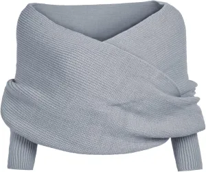 Womens Fall Fashion Long Sleeve Off Shoulder V Neck Asymmetric Hem Knit Cropped Sweater Top