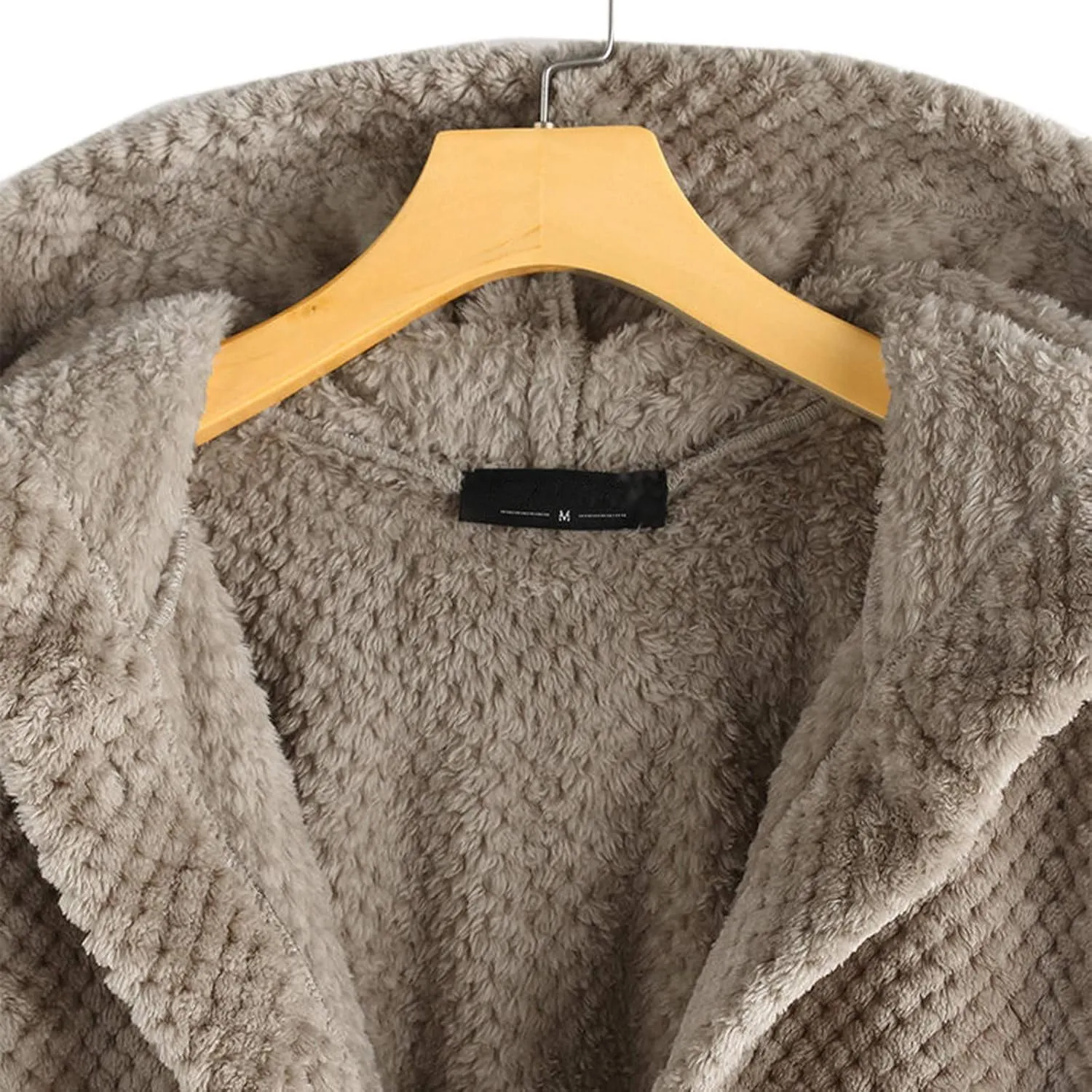 Women's Fleece Sherpa Jacket with Hood Plus Size Fuzzy Winter Coat Casual Loose Fit Bottun Up Solid Fluffy Teddy Coat