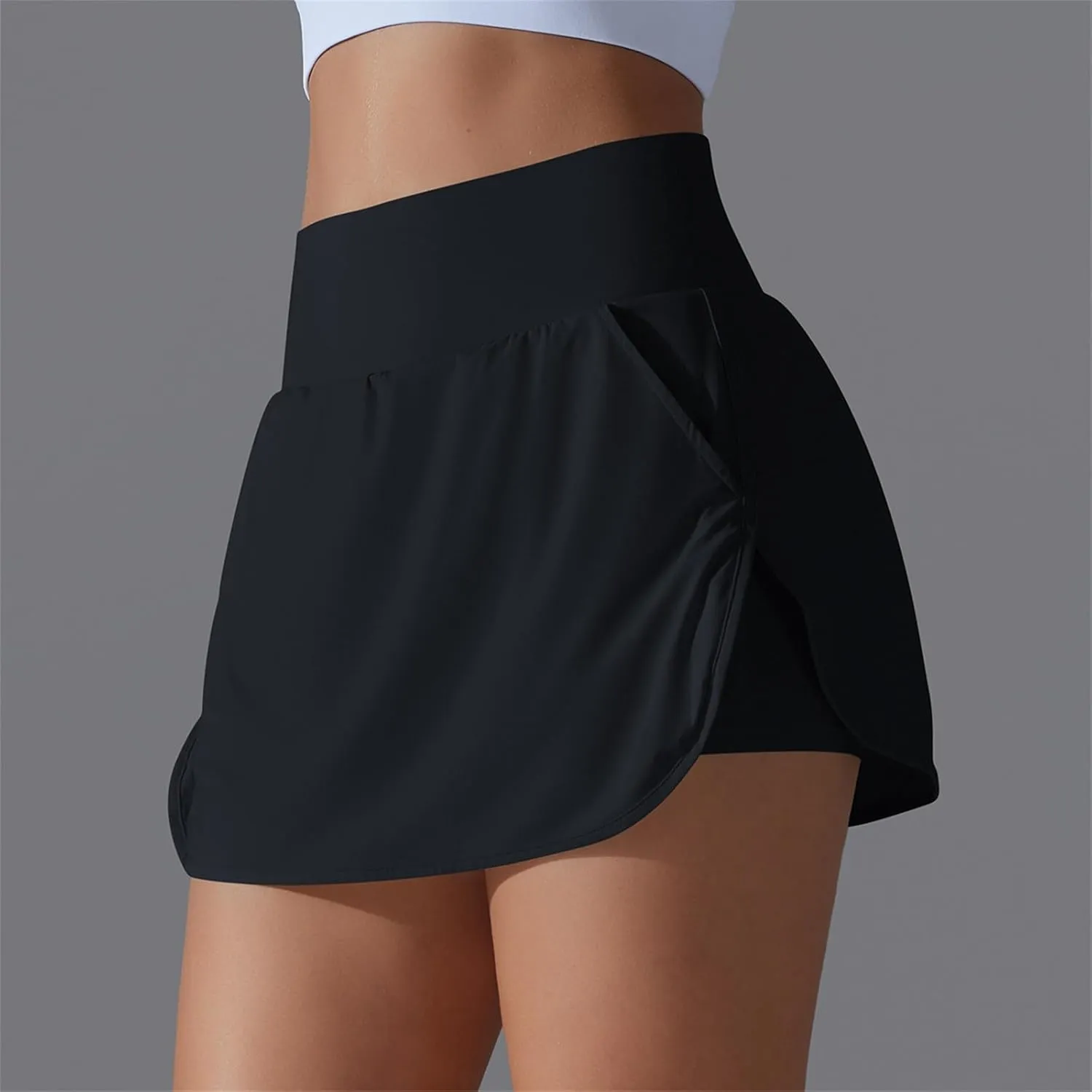 Women's Golf Skorts with Pockets Athletic Tennis Skirts with Built-in Shorts High Waist Lightweight Workout Skorts