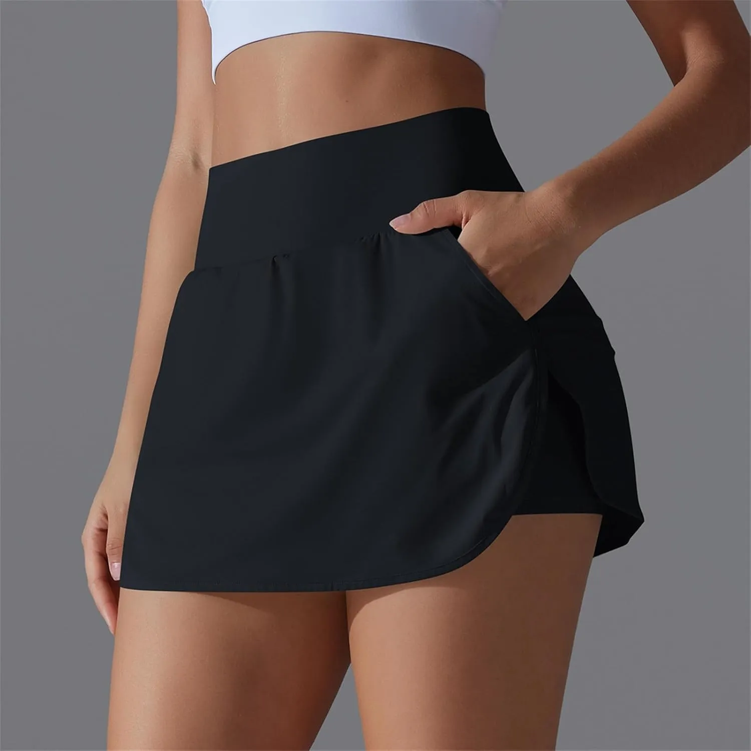 Women's Golf Skorts with Pockets Athletic Tennis Skirts with Built-in Shorts High Waist Lightweight Workout Skorts