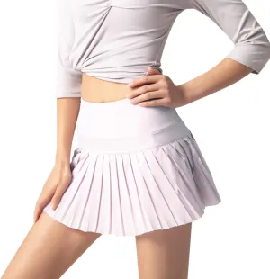Women's High Waisted Running Skorts Sports Pleated Skirts Pockets Pant Skirts Cute Skirt (Pink, S)