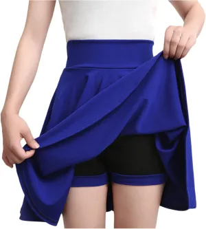 Women's High Waisted Tennis Skirt Athletic Running Golf Skorts Skirts Stretchy Pleated Mini Skater Skirt with Shorts