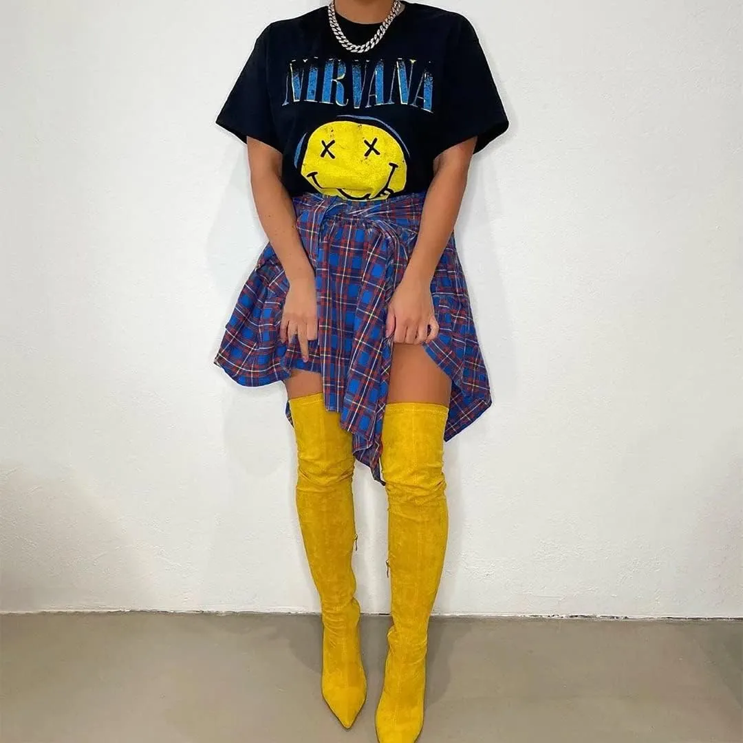 Women's Plaid Pleated Skirt High Waist Casual Skater Skirt Cute Mini A Line Skirt Hem Flowy Asymmetrical Skirts Flare